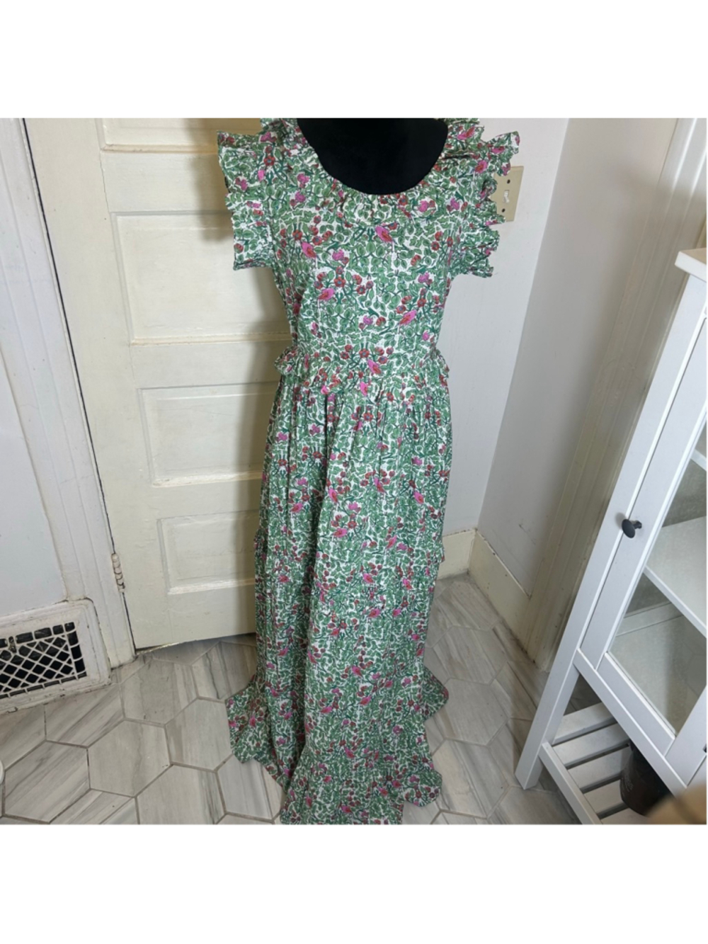 Pomegranate Floral Maxi Dress Resort Summer Lightweight Date Night Tiered
